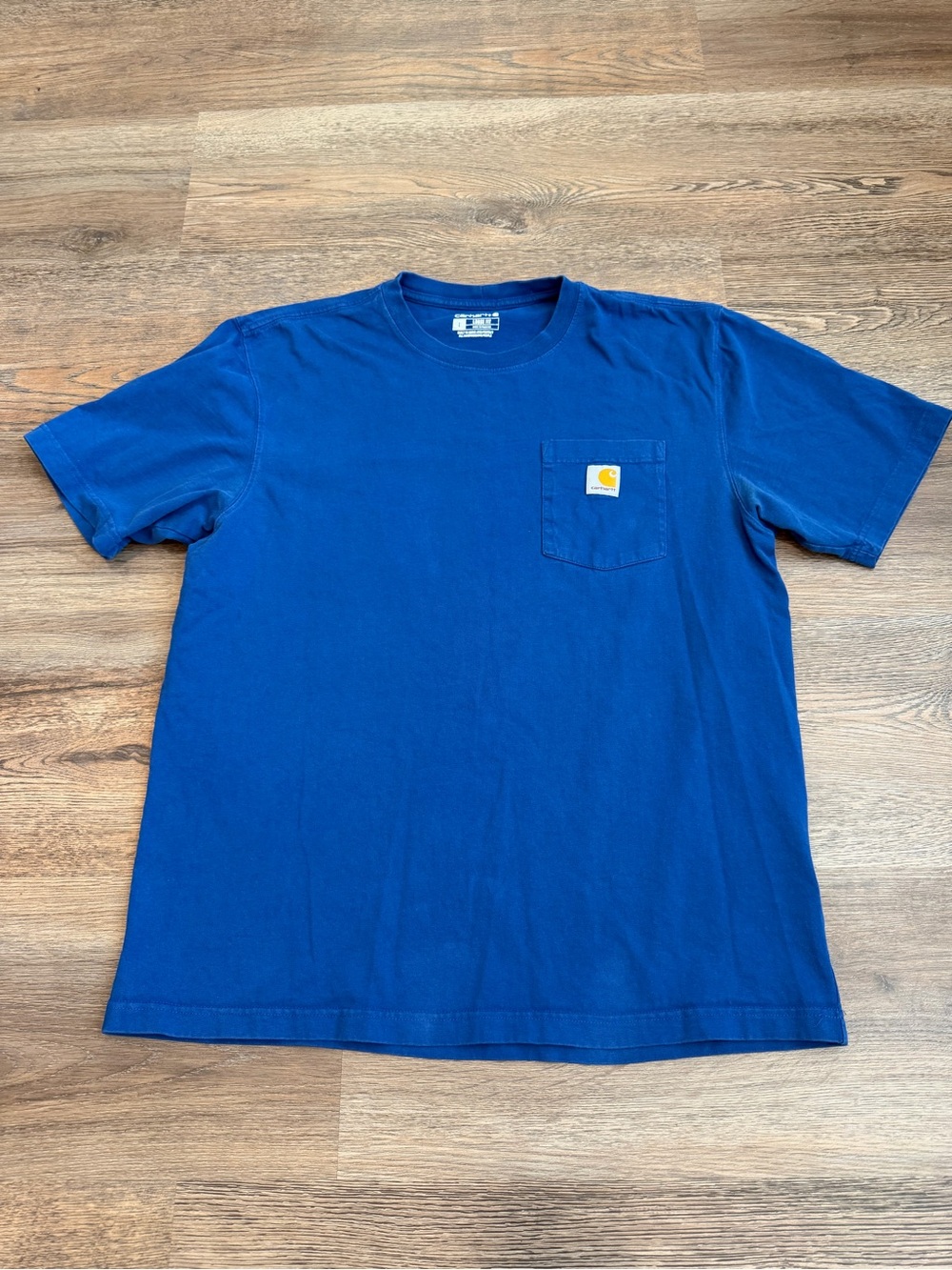Carhartt Pocket Tee Shirt Blue Mens Size Large K87 Workwear Loose Fit Tee